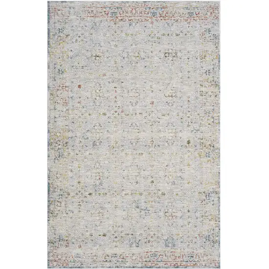 Ivory and Blue Floral Area Rug Photo 2