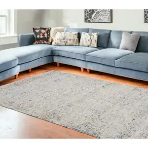 Photo of Ivory and Blue Floral Area Rug