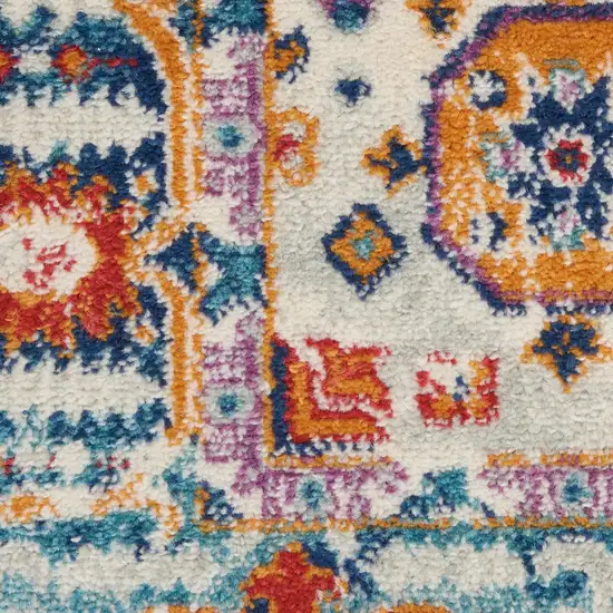 Blue And Ivory Power Loom Area Rug Photo 3