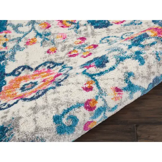 Ivory Floral Power Loom Area Rug Photo 5