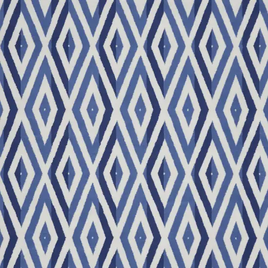 Ivory and Blue Geometric Distressed Non Skid Area Rug Photo 7