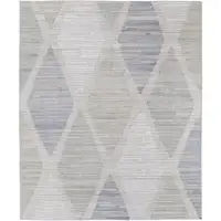 Photo of Ivory and Blue Geometric Hand Woven Area Rug