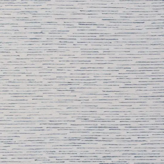 Ivory and Blue Wool Striped Hand Tufted Area Rug Photo 5