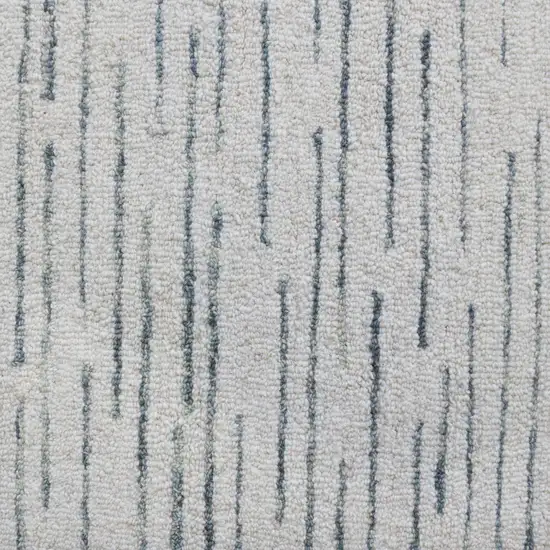 Ivory and Blue Wool Striped Hand Tufted Area Rug Photo 9