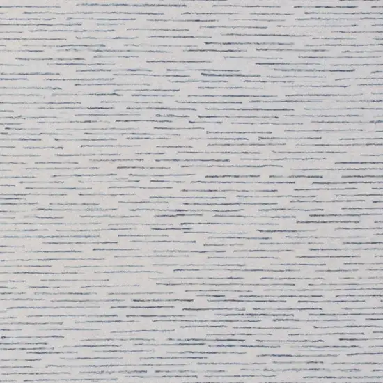 Ivory and Blue Wool Striped Hand Tufted Area Rug Photo 5