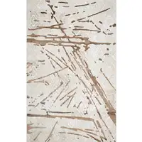 Photo of Ivory and Brown Abstract Area Rug