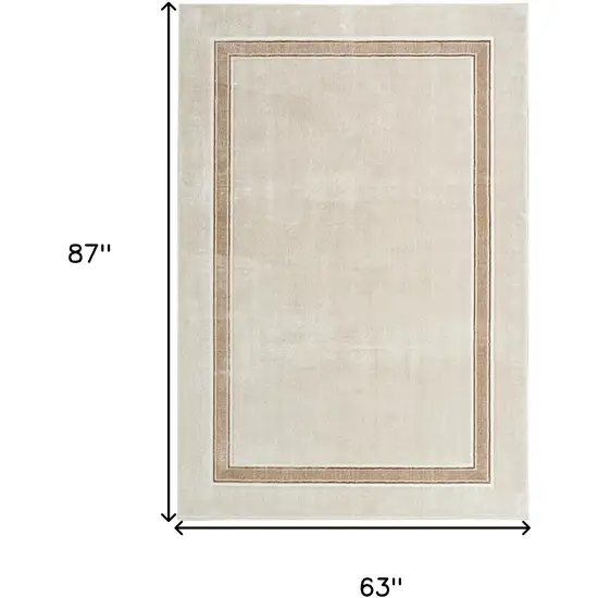 Ivory and Brown Geometric Non Skid Area Rug Photo 3