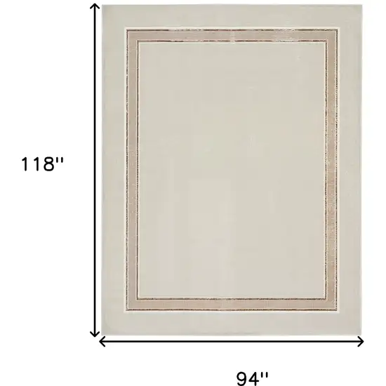 Ivory and Brown Geometric Non Skid Area Rug Photo 3