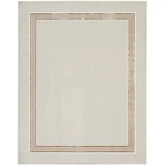 Ivory and Brown Geometric Non Skid Area Rug Photo 2