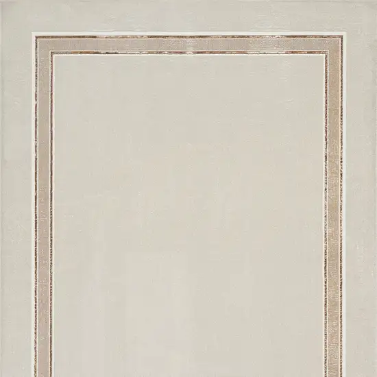 Ivory and Brown Geometric Non Skid Area Rug Photo 6