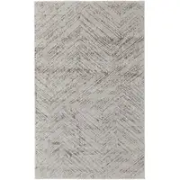 Photo of Ivory and Brown Geometric Power Loom Area Rug