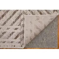 Photo of Ivory and Brown Geometric Power Loom Area Rug