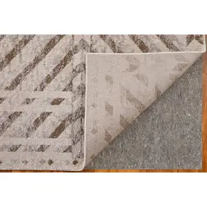 Photo of Ivory and Brown Geometric Power Loom Area Rug