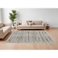 Photo of Ivory and Brown Geometric Power Loom Area Rug