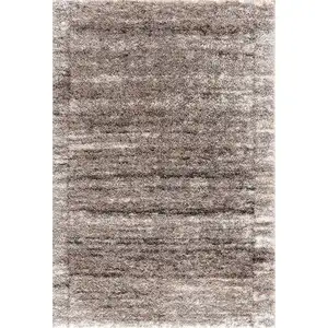 Photo of Ivory and Brown Retro Mod Area Rug