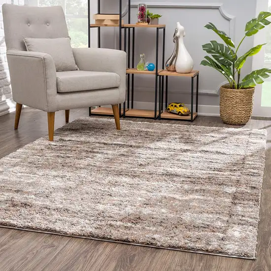 Ivory and Brown Retro Mod Area Rug Photo 4