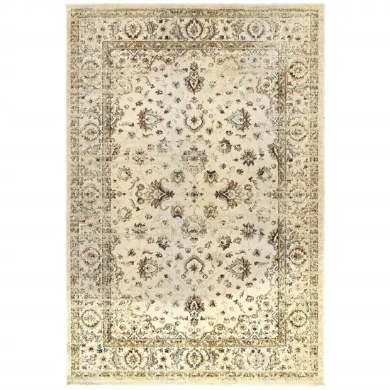 Ivory and Gold Distressed Indoor Area Rug Photo 5