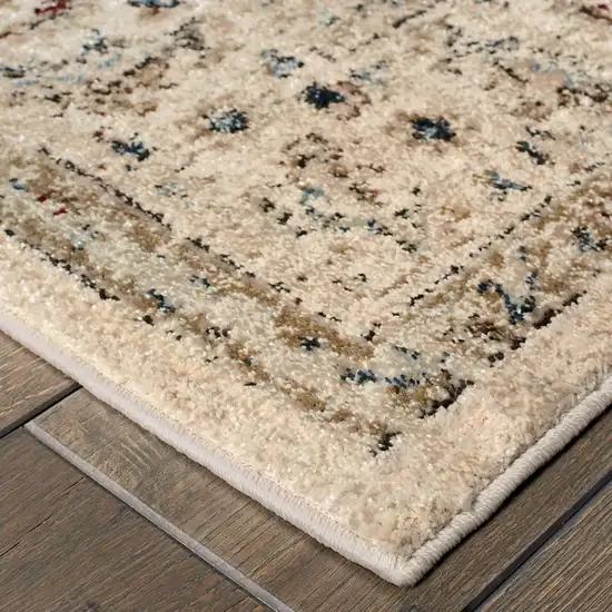 Ivory and Gold Distressed Indoor Area Rug Photo 3