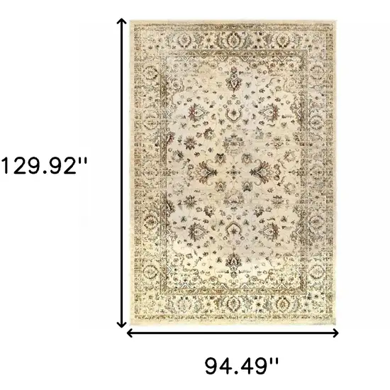 Ivory and Gold Distressed Indoor Area Rug Photo 5