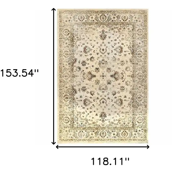 Ivory and Gold Distressed  Indoor Area Rug Photo 5