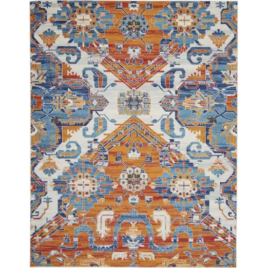 Ivory and Gold Floral Motif Area Rug Photo 1