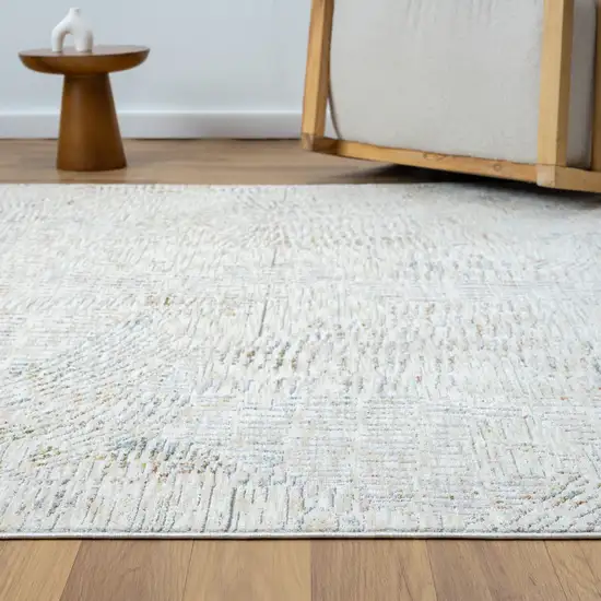 Ivory and Gray Abstract Area Rug Photo 7