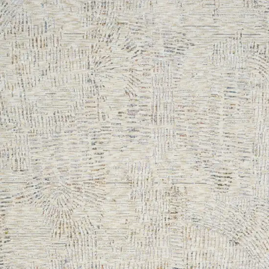 Ivory and Gray Abstract Area Rug Photo 5