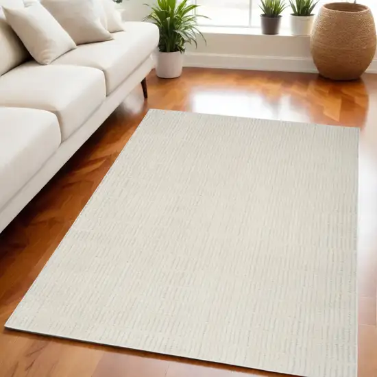 Ivory and Gray Abstract Area Rug Photo 1