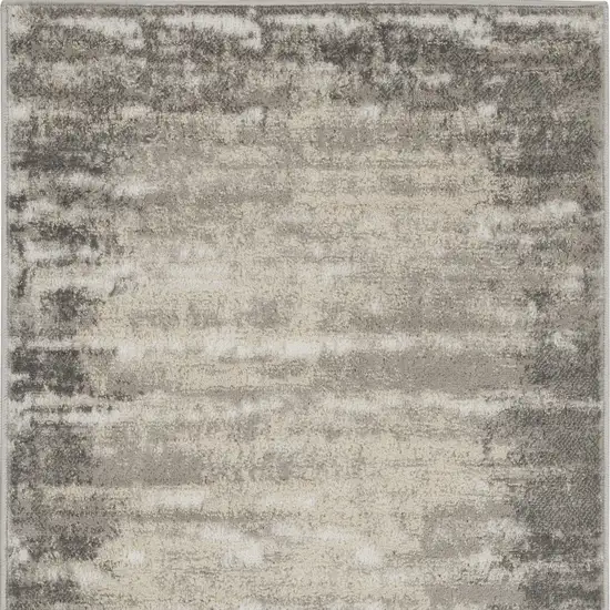 Ivory and Gray Abstract Area Rug Photo 6