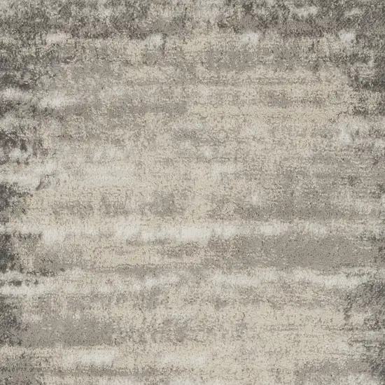 Ivory and Gray Abstract Area Rug Photo 5