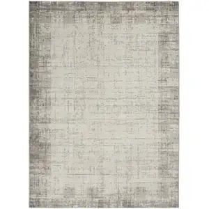 Photo of Ivory and Gray Abstract Area Rug