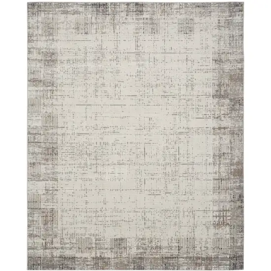 Ivory and Gray Abstract Area Rug Photo 4