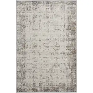 Photo of Ivory and Gray Abstract Area Rug