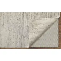 Photo of Ivory and Gray Abstract Hand Knotted Worn Faded Area Rug