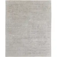 Photo of Ivory and Gray Abstract Hand Woven Worn Faded Area Rug