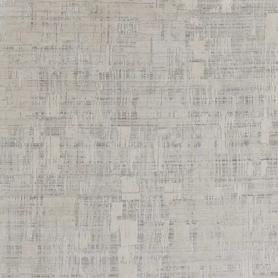 Ivory and Gray Abstract Hand Woven Worn Faded Area Rug Photo 4