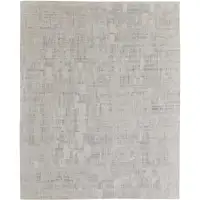 Photo of Ivory and Gray Abstract Hand Woven Worn Faded Area Rug