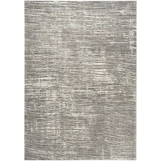 Ivory and Gray Abstract Non Skid Area Rug Photo 7