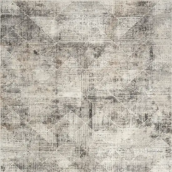 Ivory and Gray Abstract Non Skid Area Rug Photo 7