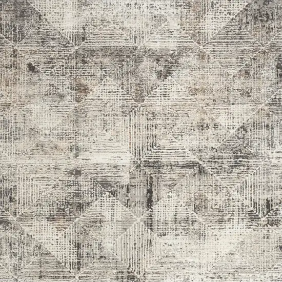 Ivory and Gray Abstract Non Skid Area Rug Photo 6