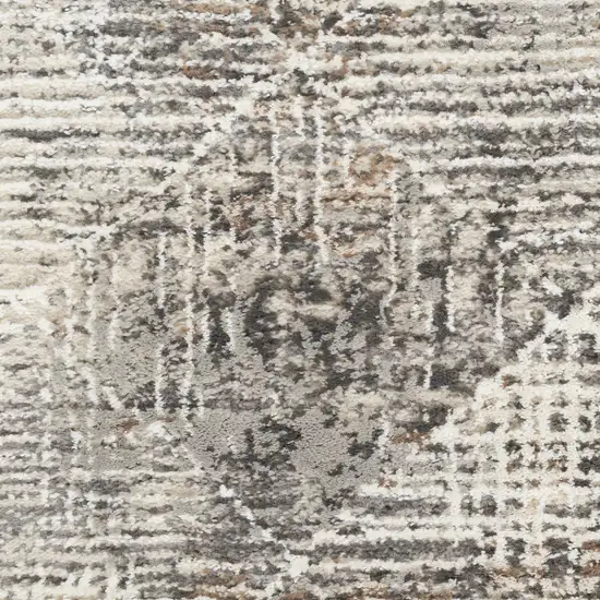 Ivory and Gray Abstract Non Skid Area Rug Photo 9