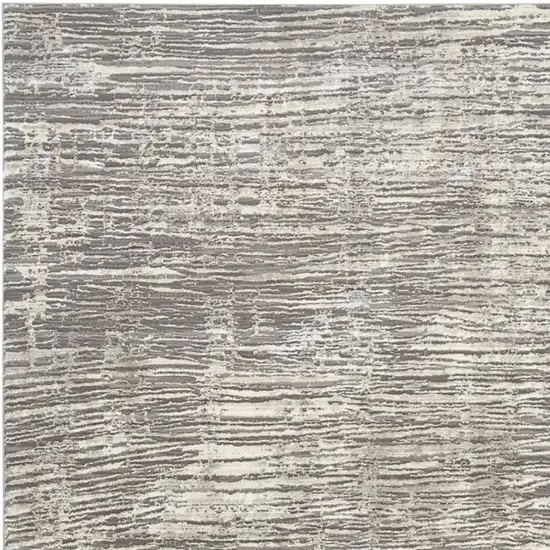 Ivory and Gray Abstract Non Skid Area Rug Photo 6