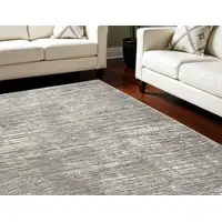 Photo of Ivory and Gray Abstract Non Skid Area Rug