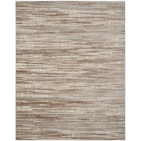 Ivory and Gray Abstract Non Skid Area Rug Photo 5