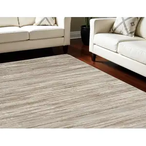 Photo of Ivory and Gray Abstract Non Skid Area Rug