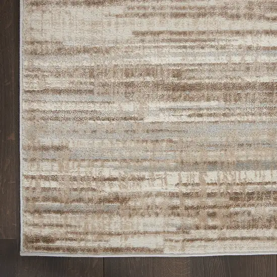 Ivory and Gray Abstract Non Skid Area Rug Photo 6