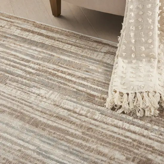 Ivory and Gray Abstract Non Skid Area Rug Photo 7