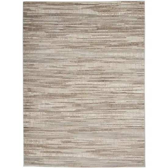 Ivory and Gray Abstract Non Skid Area Rug Photo 2