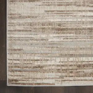 Photo of Ivory and Gray Abstract Non Skid Area Rug