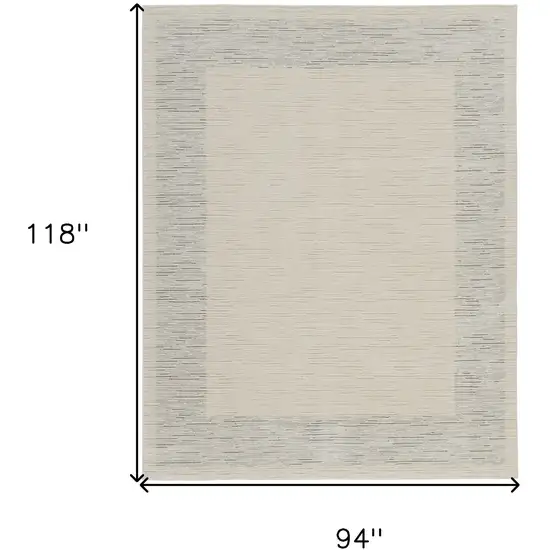 Ivory and Gray Abstract Power Loom Area Rug Photo 10